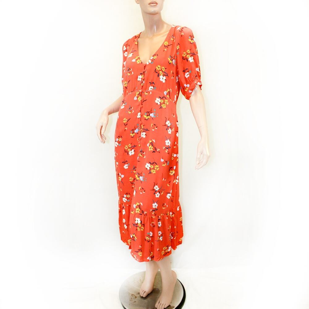 Anthropologie Maeve Garden party fairy floral print dress valance size 8